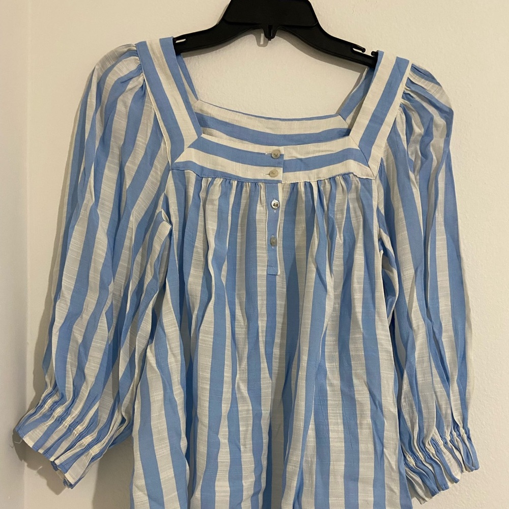 LC Lauren Conrad Blue and White Striped Top